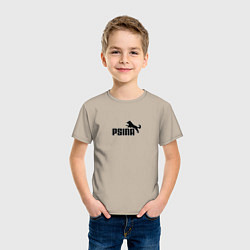 Футболка хлопковая детская Psina logo, цвет: миндальный — фото 2