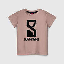 Футболка хлопковая детская Scorpions logo, цвет: пыльно-розовый