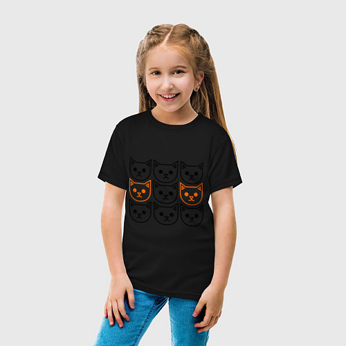 Детская футболка Котики / Черный – фото 4