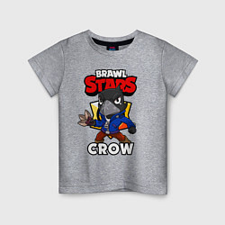 Футболка хлопковая детская BRAWL STARS CROW, цвет: меланж
