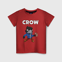 Футболка хлопковая детская BRAWL STARS CROW, цвет: красный