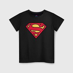 Футболка хлопковая детская Superman logo цвета черный — фото 1
