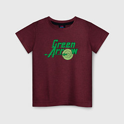 Футболка хлопковая детская Green Arrow, цвет: меланж-бордовый