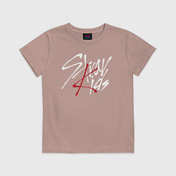 Футболка хлопковая детская Stray Kids, цвет: пыльно-розовый