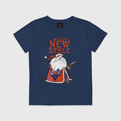 Футболка хлопковая детская New Year - new style!, цвет: тёмно-синий