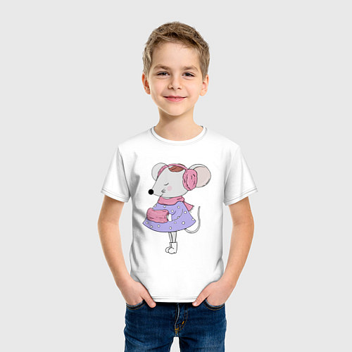 Детская футболка Милая мышка / Белый – фото 3