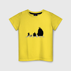Футболка хлопковая детская Totoro Beatles, цвет: желтый