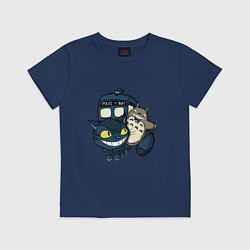 Футболка хлопковая детская Tardis Totoro, цвет: тёмно-синий