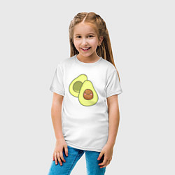 Футболка хлопковая детская Авокадо, цвет: белый — фото 2