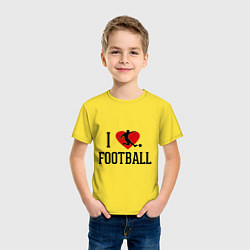 Футболка хлопковая детская I love football, цвет: желтый — фото 2