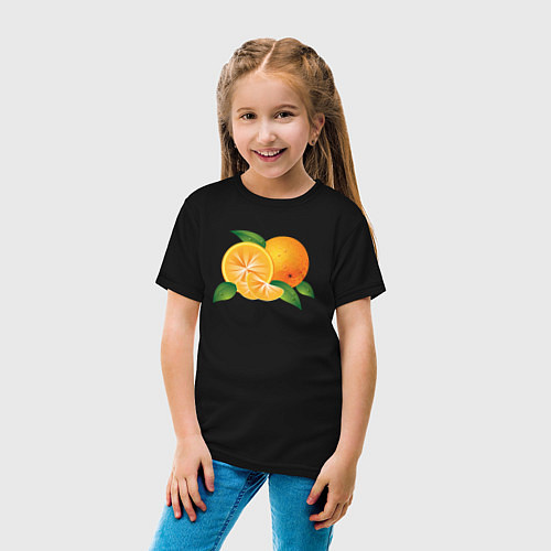 Детская футболка Апельсины / Черный – фото 4