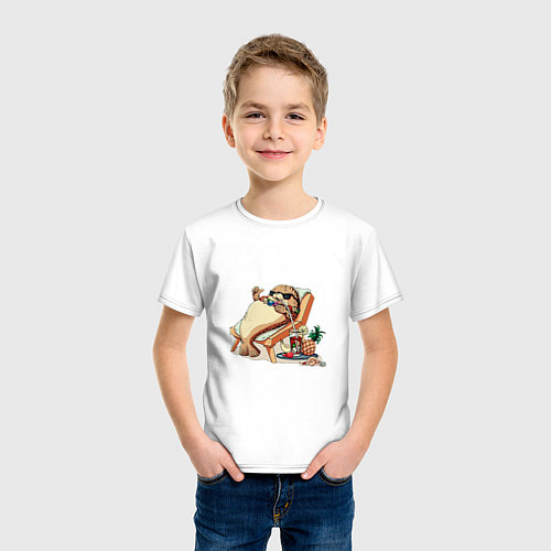 Детская футболка Отдыхай как тюлень / Белый – фото 3