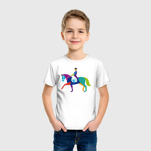 Детская футболка Всадник на коне / Белый – фото 3
