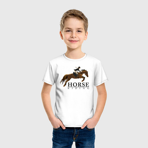 Детская футболка HORSE RIDING / Белый – фото 3