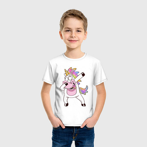 Детская футболка Dabbing Unicorn / Белый – фото 3