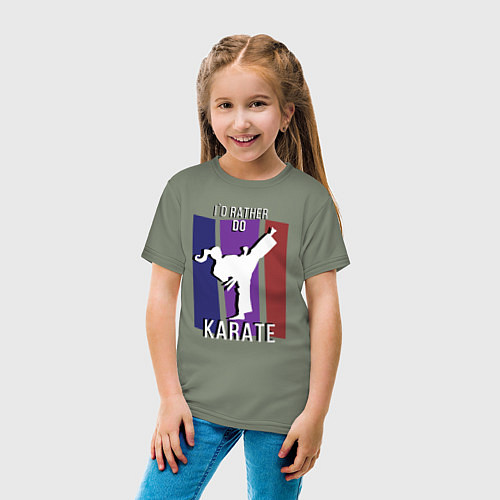 Детская футболка Id rather do karate / Авокадо – фото 4