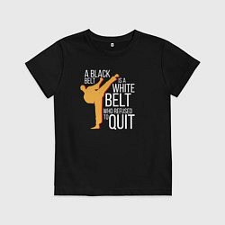 Футболка хлопковая детская Belt, цвет: черный