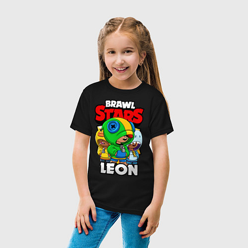Детская футболка BRAWL STARS LEON / Черный – фото 4