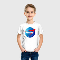 Футболка хлопковая детская NASA Pixel, цвет: белый — фото 2