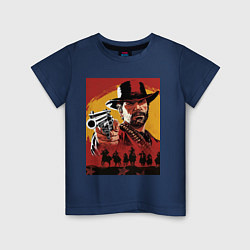 Футболка хлопковая детская Red dead redemption 2, цвет: тёмно-синий