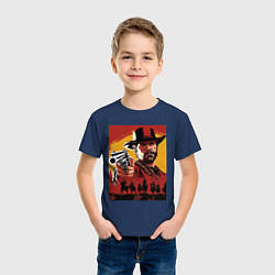 Футболка хлопковая детская Red dead redemption 2, цвет: тёмно-синий — фото 2