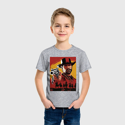 Детская футболка Red dead redemption 2 / Меланж – фото 3