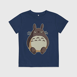 Футболка хлопковая детская Грустный Тоторо, цвет: тёмно-синий