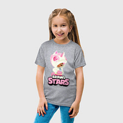 Футболка хлопковая детская Leon Unicorn Brawl Stars, цвет: меланж — фото 2
