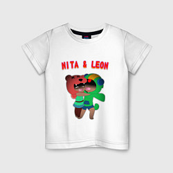 Футболка хлопковая детская Nita & Leon, цвет: белый