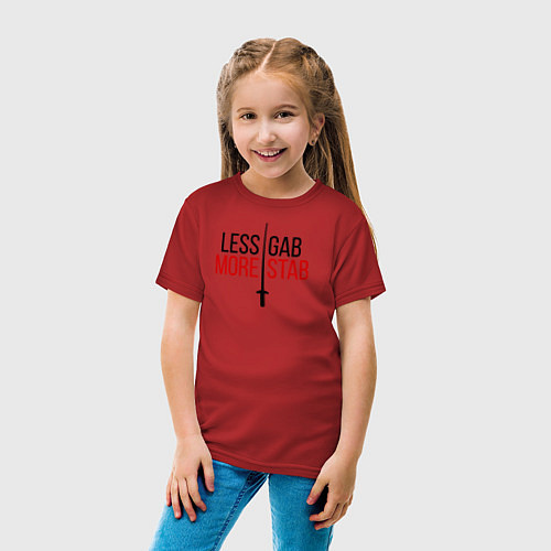 Детская футболка Less Gab, More Stab / Красный – фото 4