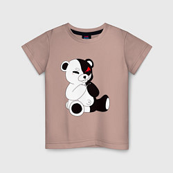 Футболка хлопковая детская Monokuma, цвет: пыльно-розовый