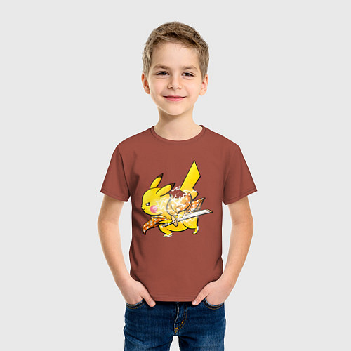 Детская футболка ПикаСамурай / Кирпичный – фото 3