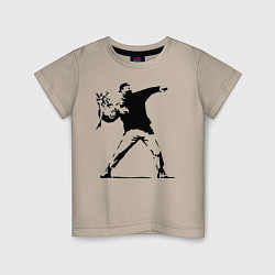 Футболка хлопковая детская Banksy, цвет: миндальный