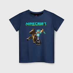 Футболка хлопковая детская Minecraft, цвет: тёмно-синий