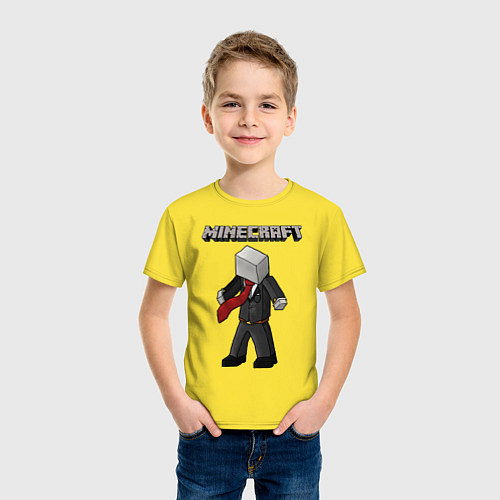 Детская футболка Слендермен - Minecraft / Желтый – фото 3