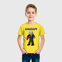 Футболка хлопковая детская Слендермен - Minecraft, цвет: желтый — фото 2
