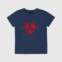 Футболка хлопковая детская BIOHAZARD, цвет: тёмно-синий