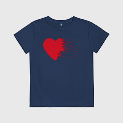 Футболка хлопковая детская Сердце, цвет: тёмно-синий