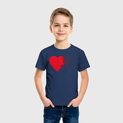 Футболка хлопковая детская Сердце, цвет: тёмно-синий — фото 2