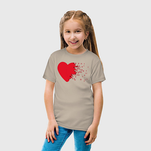 Детская футболка Сердце / Миндальный – фото 4