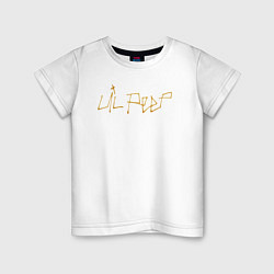 Футболка хлопковая детская LIL PEEP GOLDEN LOGO, цвет: белый