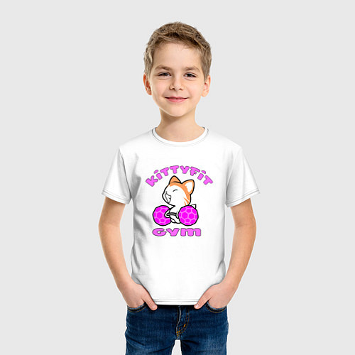 Детская футболка Kittyfit Gym / Белый – фото 3