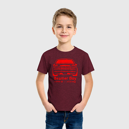 Детская футболка LIL PEEP BEAMER BOY / Меланж-бордовый – фото 3