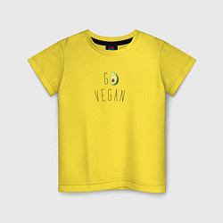 Футболка хлопковая детская Go vegan 3, цвет: желтый