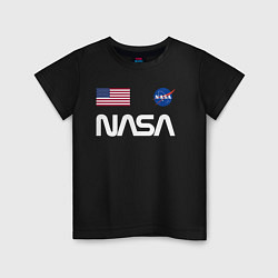 Футболка хлопковая детская NASA, цвет: черный