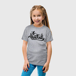 Футболка хлопковая детская Handball lettering, цвет: меланж — фото 2