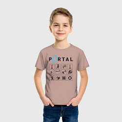 Футболка хлопковая детская PORTAL, цвет: пыльно-розовый — фото 2