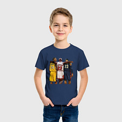Футболка хлопковая детская Bryant, Jordan, James, цвет: тёмно-синий — фото 2