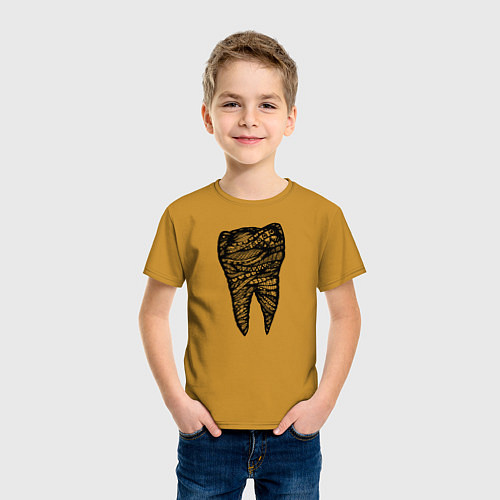Детская футболка Зуб / Горчичный – фото 3
