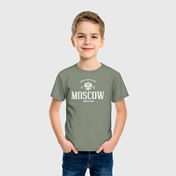Футболка хлопковая детская Москва Born in Russia, цвет: авокадо — фото 2